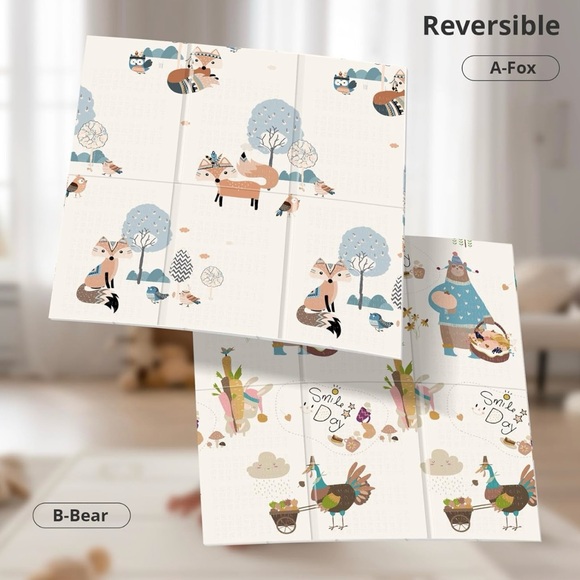 Baby Play Mat, 59" X59 " Extra Large Foldable Baby Mat for Playtime & Tummy Time - Picture 3 of 9